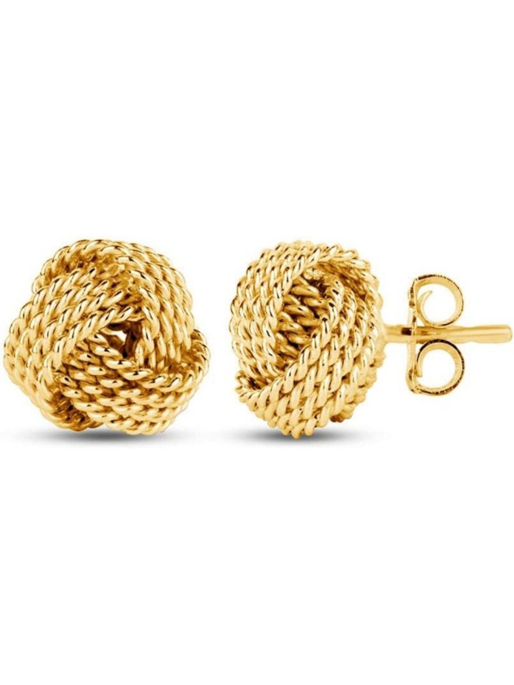 Lightweight Sterling Silver Love Knot Stud Earrings - Twisted Design for Women